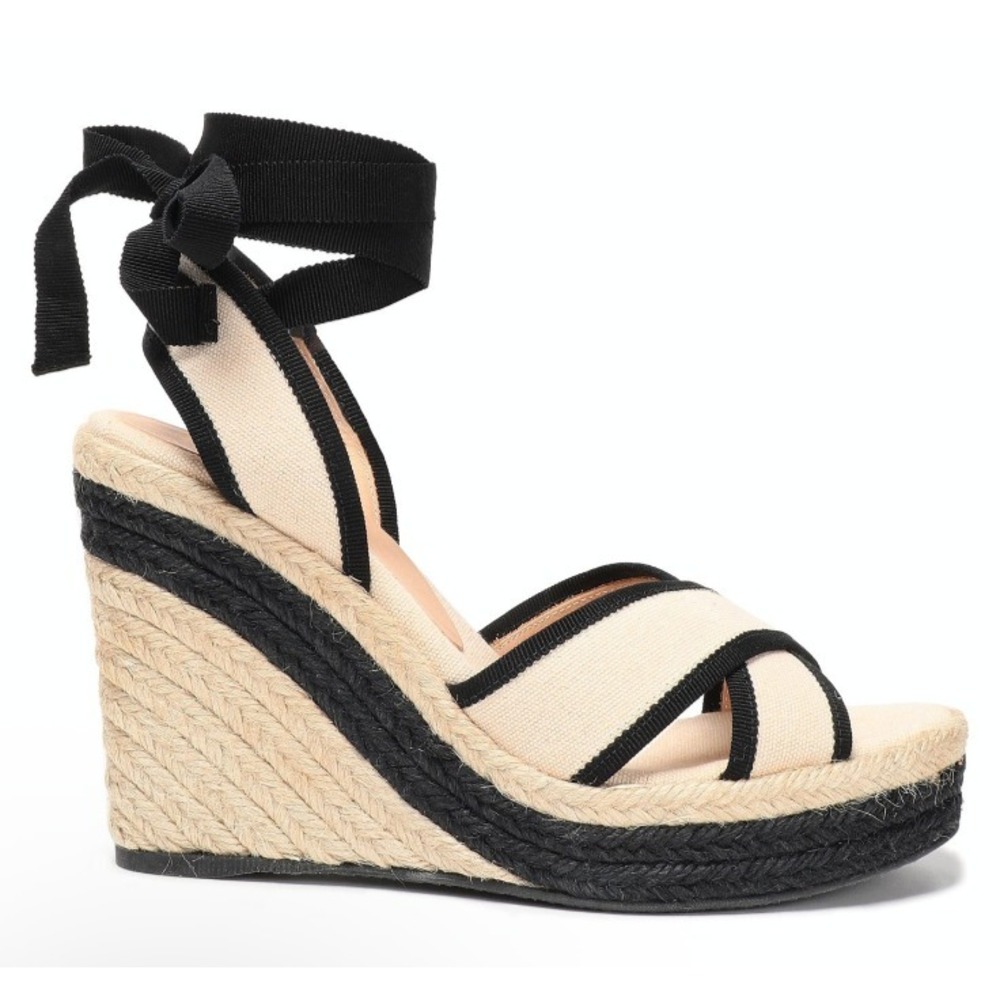 NWOB Castañer Hiedra Two-Tone Canvas Wedge Platform Espadrille. Size 41